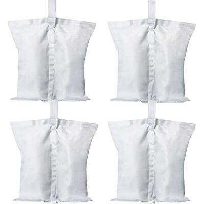 ABCCANOPY Lot de 4 Sacs de lestage de tonnelle résistants de qualité Industrielle à Double Couture, Poids pour tonnelle, Parasol de terrasse, mobilier d'extérieur (Blanc) - Publicité ABCCANOPY Lot de 4 Sacs de lestage de tonnelle résistants de qualité Industrielle à Double Couture, Poids pour tonnelle, Parasol de terrasse, mobilier d'extérieur (Blanc) - Publicité