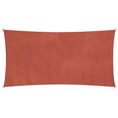 Lumaland Voile d´ombrage retangulaire avec Cordes de Support 2 x 4 m 100% HDPE Terracotte - Publicité Lumaland Voile d´ombrage retangulaire avec Cordes de Support 2 x 4 m 100% HDPE Terracotte - Publicité