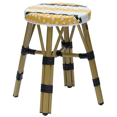 Metro Tabouret Bas Pigalle, empilable, Aluminium/rotin PE, Ø 45 x 47 cm, Jaune - Publicité Metro Tabouret Bas Pigalle, empilable, Aluminium/rotin PE, Ø 45 x 47 cm, Jaune - Publicité