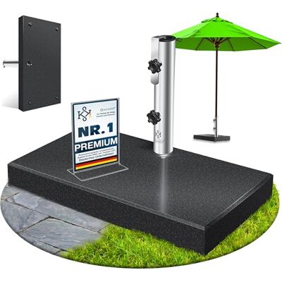 KESSER ® Pied de parasol en granit avec tube en acier inoxydable Socle rectangulaire de qualité supérieure 30 kg Pour mâts de parasol jusqu'à 16-48 mm Avec poignée de transport Pour jardin - Publicité KESSER ® Pied de parasol en granit avec tube en acier inoxydable Socle rectangulaire de qualité supérieure 30 kg Pour mâts de parasol jusqu'à 16-48 mm Avec poignée de transport Pour jardin - Publicité