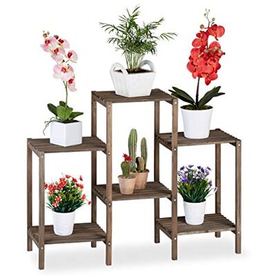 Relaxdays Fleurs, Design Simple-Chic, pour l’intérieur, Salon et Cuisine, étagère à Plantes, Taille M, Marron, Bois, 70 x 89 x 27 cm - Publicité Relaxdays Fleurs, Design Simple-Chic, pour l’intérieur, Salon et Cuisine, étagère à Plantes, Taille M, Marron, Bois, 70 x 89 x 27 cm - Publicité