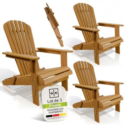 Juskys ® Korfu transat Bois Massif Pliable Balcon terrasse résistant intempéries Design Compact 3 pièces - Publicité Juskys ® Korfu transat Bois Massif Pliable Balcon terrasse résistant intempéries Design Compact 3 pièces - Publicité