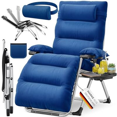 KESSER ® Chaise longue, chaise de jardin extra large et résistante aux intempéries, capacité de charge 200 kg, coussin ergonomique, dossier réglable avec coussin de nuque, porte-gobelets, repose-bras - Publicité KESSER ® Chaise longue, chaise de jardin extra large et résistante aux intempéries, capacité de charge 200 kg, coussin ergonomique, dossier réglable avec coussin de nuque, porte-gobelets, repose-bras - Publicité
