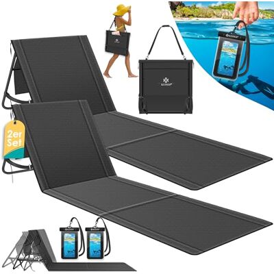 KESSER ® Lot de 2 Matelas de Plage Pliables avec Dossier réglable, Sangle de Transport, Sac étanche & Rangement Chaise Longue Pliable pour la Plage, Le Jardin & la terrasse pouvant Supporter 130 kg - Publicité KESSER ® Lot de 2 Matelas de Plage Pliables avec Dossier réglable, Sangle de Transport, Sac étanche & Rangement Chaise Longue Pliable pour la Plage, Le Jardin & la terrasse pouvant Supporter 130 kg - Publicité