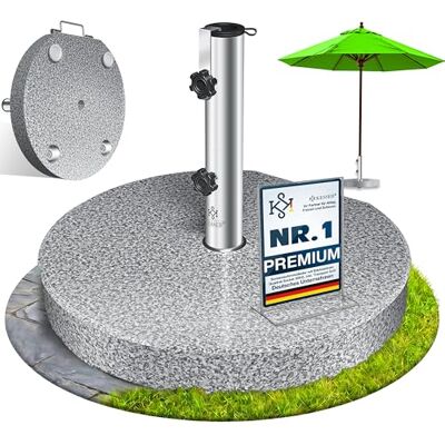 Support Parapluie en Granit KESSER - Réglable, Résistant à l'Eau, 25kg Base - Publicité Support Parapluie en Granit KESSER - Réglable, Résistant à l'Eau, 25kg Base - Publicité