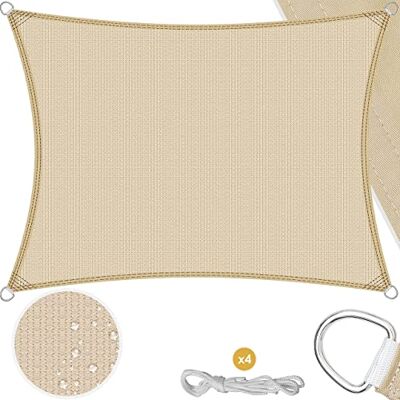 KESSER ® Voile d'ombrage Parasol imperméable & Coupe-Vent 5 Coutures transversales Robustes & Stables Ombrage pour Jardin Balcon terrasse - Publicité KESSER ® Voile d'ombrage Parasol imperméable & Coupe-Vent 5 Coutures transversales Robustes & Stables Ombrage pour Jardin Balcon terrasse - Publicité