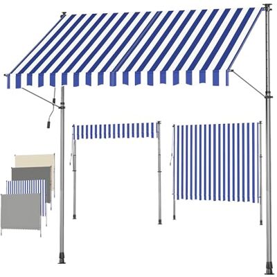 SONGMICS Store Banne Rétractable, Store Manuel, Réglable en Hauteur, avec Manivelle pour Balcon, Jardin, Terrasse, 300 x 120 cm, Bleu et Blanc GSA302QZ01 - Publicité SONGMICS Store Banne Rétractable, Store Manuel, Réglable en Hauteur, avec Manivelle pour Balcon, Jardin, Terrasse, 300 x 120 cm, Bleu et Blanc GSA302QZ01 - Publicité