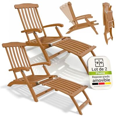 Juskys ® Chaise Longue Evia Lot de 2 Pliable pour Le Jardin et la terrasse, en Bois d'acacia huilé pour Un Aspect Naturel et Une Longue durée de Vie, 196 x 54 x 95 cm, Couleur Naturelle - Publicité Juskys ® Chaise Longue Evia Lot de 2 Pliable pour Le Jardin et la terrasse, en Bois d'acacia huilé pour Un Aspect Naturel et Une Longue durée de Vie, 196 x 54 x 95 cm, Couleur Naturelle - Publicité