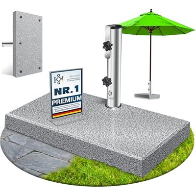 KESSER Pied de parasol en granit avec tube en acier inoxydable, pied de parasol rectangulaire de qualité supérieure, 30 kg, pour mâts de parasol jusqu'à 16-48 mm, avec poignée de transport, gris - Publicité KESSER Pied de parasol en granit avec tube en acier inoxydable, pied de parasol rectangulaire de qualité supérieure, 30 kg, pour mâts de parasol jusqu'à 16-48 mm, avec poignée de transport, gris - Publicité