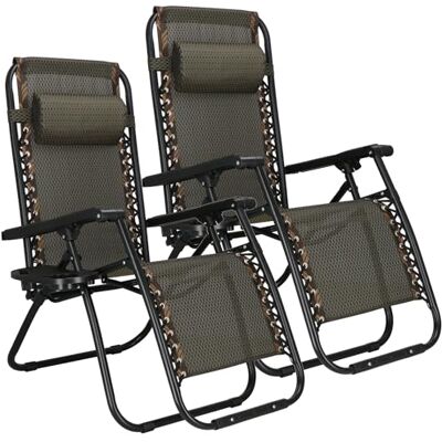 SPRINGOS Lot de 2 Chaises Longues Pliantes avec Appui-Tête – Transat de Jardin avec Accoudoirs, Porte-Gobelet et Poche Suspendue – Relaxation Extérieure pour Terrasse, Balcon et Plage - Publicité SPRINGOS Lot de 2 Chaises Longues Pliantes avec Appui-Tête – Transat de Jardin avec Accoudoirs, Porte-Gobelet et Poche Suspendue – Relaxation Extérieure pour Terrasse, Balcon et Plage - Publicité