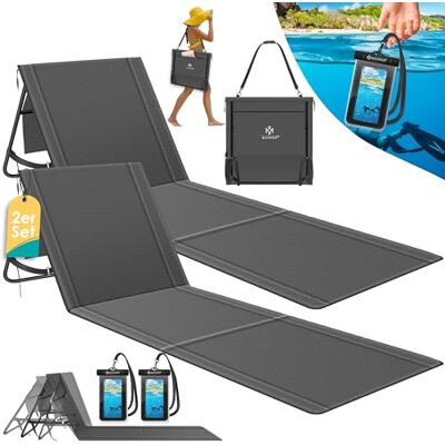 KESSER ® Lot de 2 Matelas de Plage Pliables avec Dossier réglable, Sangle de Transport, Sac étanche & Rangement Chaise Longue Pliable pour la Plage, Le Jardin & la terrasse pouvant Supporter 130 kg - Publicité KESSER ® Lot de 2 Matelas de Plage Pliables avec Dossier réglable, Sangle de Transport, Sac étanche & Rangement Chaise Longue Pliable pour la Plage, Le Jardin & la terrasse pouvant Supporter 130 kg - Publicité