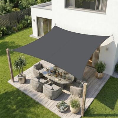 Sekey Voile d'ombrage Carré 3x3m Imperméable, PES 160g/m² Haute Densité, Résiste Intempéries/Déchirures, Couture Scellée (Étanche) & UV 95%, pour Balcon Terrasse Jardin, Anthracite - Publicité Sekey Voile d'ombrage Carré 3x3m Imperméable, PES 160g/m² Haute Densité, Résiste Intempéries/Déchirures, Couture Scellée (Étanche) & UV 95%, pour Balcon Terrasse Jardin, Anthracite - Publicité
