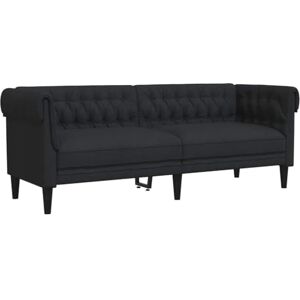 vidaXL Canapé Chesterfield 3 Places, Chaise avec Accoudoirs et Dossier, Siège avec Pieds, Fauteuil TV de Salon, Moderne, Noir Tissu - Publicité vidaXL Canapé Chesterfield 3 Places, Chaise avec Accoudoirs et Dossier, Siège avec Pieds, Fauteuil TV de Salon, Moderne, Noir Tissu - Publicité