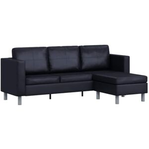 vidaXL Canapé Sectionnel 3 Places Similicuir Noir Salon Canapé d'angle Sofa - Publicité vidaXL Canapé Sectionnel 3 Places Similicuir Noir Salon Canapé d'angle Sofa - Publicité