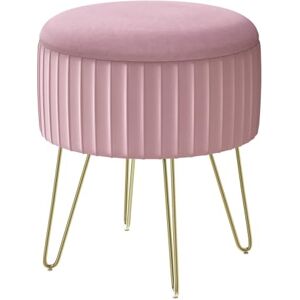 WOLTU Tabouret Rond avec Coffre de Rangement, Couvercle Rembourré en Velours Hollandais et Pieds en Métal, pour Salon/Chambre/Entrée, φ31,5xH37,5cm, Rose Clair - Publicité WOLTU Tabouret Rond avec Coffre de Rangement, Couvercle Rembourré en Velours Hollandais et Pieds en Métal, pour Salon/Chambre/Entrée, φ31,5xH37,5cm, Rose Clair - Publicité