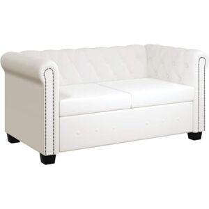 vidaXL Canapé Chesterfield 2 Places Blanc Canapé de Salon Mobilier de Salon Sofa - Publicité vidaXL Canapé Chesterfield 2 Places Blanc Canapé de Salon Mobilier de Salon Sofa - Publicité