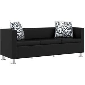 vidaXL Canapé Chesterfield 3 Places Similicuir Noir Salle de Séjour Salon Sofa - Publicité vidaXL Canapé Chesterfield 3 Places Similicuir Noir Salle de Séjour Salon Sofa - Publicité