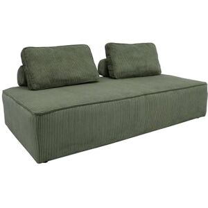 sweeek Chauffeuse 2 Places pour canapé modulable Velours côtelé Vert - Publicité sweeek Chauffeuse 2 Places pour canapé modulable Velours côtelé Vert - Publicité