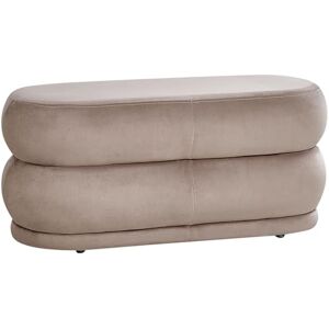 Beliani Banquette Moderne Pouf d'Appoint Rembourré en Velours Taupe Ellendale - Publicité Beliani Banquette Moderne Pouf d'Appoint Rembourré en Velours Taupe Ellendale - Publicité