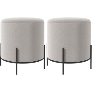 HOMCOM Lot de 2 poufs Ottoman Tabouret Pouf Repose-Pied en Velours Pieds en Acier Ø 35 x 38 cm pour Salon Chambre Gris Clair - Publicité HOMCOM Lot de 2 poufs Ottoman Tabouret Pouf Repose-Pied en Velours Pieds en Acier Ø 35 x 38 cm pour Salon Chambre Gris Clair - Publicité