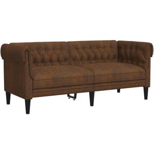 vidaXL Canapé Chesterfield 2 Places, Chaise avec Accoudoirs et Dossier, Siège avec Pieds, Fauteuil TV de Salon, Moderne, Marron Tissu - Publicité vidaXL Canapé Chesterfield 2 Places, Chaise avec Accoudoirs et Dossier, Siège avec Pieds, Fauteuil TV de Salon, Moderne, Marron Tissu - Publicité