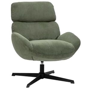 Miliboo Fauteuil pivotant en Tissu Velours côtelé Vert Kaki et métal Noir KLEM - Publicité Miliboo Fauteuil pivotant en Tissu Velours côtelé Vert Kaki et métal Noir KLEM - Publicité