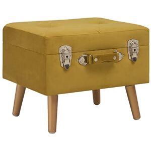 vidaXL Tabouret de Rangement Banc d'Entrée Repose-Pied de Rangement Tabouret de Stockage Pouf Salon Salle de Séjour 40 cm Jaune Moutarde Velours - Publicité