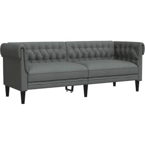vidaXL Canapé Chesterfield 3 Places, Chaise avec Accoudoirs et Dossier, Siège avec Pieds, Fauteuil TV de Salon, Moderne, Gris Foncé Tissu - Publicité vidaXL Canapé Chesterfield 3 Places, Chaise avec Accoudoirs et Dossier, Siège avec Pieds, Fauteuil TV de Salon, Moderne, Gris Foncé Tissu - Publicité