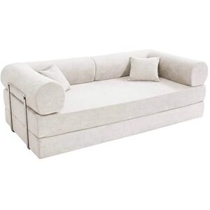 Oviala Canapé Convertible 2 Places en Tissu Coussins modulable 206 cm Ecru Wendy - Publicité Oviala Canapé Convertible 2 Places en Tissu Coussins modulable 206 cm Ecru Wendy - Publicité