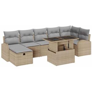 vidaXL Ensemble de canapé de Jardin 8 pcs Beige Poly rotin, Ensemble de Salon de Jardin, canapé modulaire rectangulaire, résistant aux intempéries, léger, matériaux Anti-UV - Publicité vidaXL Ensemble de canapé de Jardin 8 pcs Beige Poly rotin, Ensemble de Salon de Jardin, canapé modulaire rectangulaire, résistant aux intempéries, léger, matériaux Anti-UV - Publicité