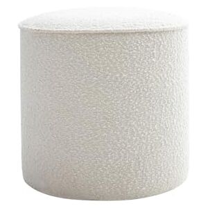 Miliboo Pouf Rond en Tissu Effet Laine bouclée Blanc D40 cm Paul - Publicité Miliboo Pouf Rond en Tissu Effet Laine bouclée Blanc D40 cm Paul - Publicité