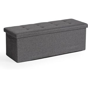 FurnitureR L-110cm Banc Tissu, Ottoman en Bout de Lit, Repose-Pieds, Canapé Pliant, Pouf Cube, Coffre de Rangement Intérieur avec Compartiment Amovible, pour L'entrée, la Chambre, Gris, 110x38x38cm - Publicité FurnitureR L-110cm Banc Tissu, Ottoman en Bout de Lit, Repose-Pieds, Canapé Pliant, Pouf Cube, Coffre de Rangement Intérieur avec Compartiment Amovible, pour L'entrée, la Chambre, Gris, 110x38x38cm - Publicité