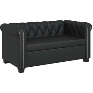 vidaXL Canapé Chesterfield 2 Places Similicuir Noir Salon Salle de Séjour Sofa - Publicité vidaXL Canapé Chesterfield 2 Places Similicuir Noir Salon Salle de Séjour Sofa - Publicité