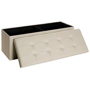 SONGMICS Banc de Rangement, Pouf Pliable, 38 x 110 x 38 cm, Bout de Lit, Repose-Pieds, Coffre de Rangement, Charge jusqu'à 300 kg, pour Salon, Chambre, Entrée, Blanc Crème LSF77BE - Publicité SONGMICS Banc de Rangement, Pouf Pliable, 38 x 110 x 38 cm, Bout de Lit, Repose-Pieds, Coffre de Rangement, Charge jusqu'à 300 kg, pour Salon, Chambre, Entrée, Blanc Crème LSF77BE - Publicité