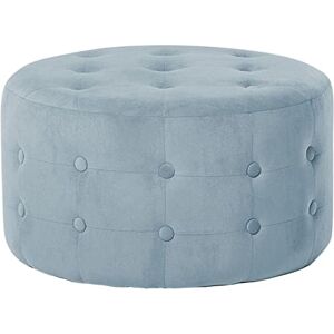 Beliani Ottoman 30 x 55 cm Rond Chesterfield en Velours Gris Foncé Rembourré Chic Tampa - Publicité Beliani Ottoman 30 x 55 cm Rond Chesterfield en Velours Gris Foncé Rembourré Chic Tampa - Publicité