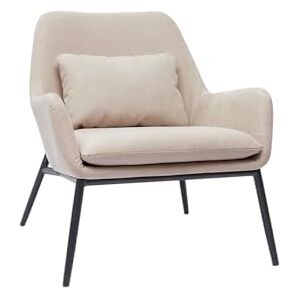 Miliboo Fauteuil Design en Tissu Effet Velours Beige et métal Noir Maxine - Publicité Miliboo Fauteuil Design en Tissu Effet Velours Beige et métal Noir Maxine - Publicité