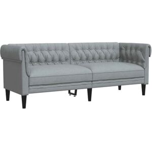 vidaXL Canapé Chesterfield 3 Places, Chaise avec Accoudoirs et Dossier, Siège avec Pieds, Fauteuil TV de Salon, Moderne, Gris Clair Tissu - Publicité vidaXL Canapé Chesterfield 3 Places, Chaise avec Accoudoirs et Dossier, Siège avec Pieds, Fauteuil TV de Salon, Moderne, Gris Clair Tissu - Publicité