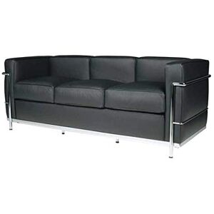 ElleDesign Canapé 3 places en acier inoxydable en cuir italien noir ou blanc - Publicité ElleDesign Canapé 3 places en acier inoxydable en cuir italien noir ou blanc - Publicité