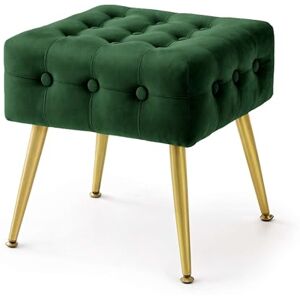 AKORD Tabouret Rembourré en Velours QUADRA 40 cm, Carré Ottoman Piètement Métal Doré, Repose-Pieds, 40 x 42 x 40 cm, pour Entrée Salon Chambre à Coucher, Coiffeuse, Vert Bouteille - Publicité AKORD Tabouret Rembourré en Velours QUADRA 40 cm, Carré Ottoman Piètement Métal Doré, Repose-Pieds, 40 x 42 x 40 cm, pour Entrée Salon Chambre à Coucher, Coiffeuse, Vert Bouteille - Publicité