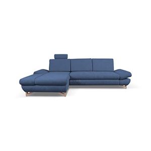 MEUBLO Canapé d'angle Moderne Convertibles Tissu Peluche Merida (Blau Marine, Canapé d'angle Gauche) - Publicité