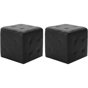 vidaXL 2X Poufs Tabouret Cube de Salle de Séjour Repose-Pied de Salon Ottoman Chambre à Coucher Maison Intérieur Confortable Noir Similicuir - Publicité vidaXL 2X Poufs Tabouret Cube de Salle de Séjour Repose-Pied de Salon Ottoman Chambre à Coucher Maison Intérieur Confortable Noir Similicuir - Publicité