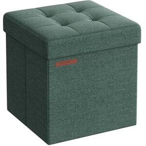 SONGMICS Mazie Collection Storage Ottoman Cube, 38 cm Folding Foot Rest Stool, Small Ottoman with Storage, Easy Assembly, for Living Room, Bedroom, Dorm, Retro Green LSF027C01 - Publicité SONGMICS Mazie Collection Storage Ottoman Cube, 38 cm Folding Foot Rest Stool, Small Ottoman with Storage, Easy Assembly, for Living Room, Bedroom, Dorm, Retro Green LSF027C01 - Publicité