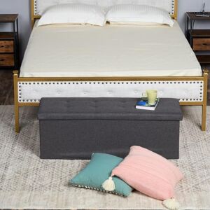 FurnitureR L-110cm Banc de Rangement pour Chambres d'enfants, Ottoman en Bout de Lit, Coffre de Rangement Intérieur avec Compartiment Amovible, Pliable Coffre de Rangement Tabouret, Tissu Gris - Publicité FurnitureR L-110cm Banc de Rangement pour Chambres d'enfants, Ottoman en Bout de Lit, Coffre de Rangement Intérieur avec Compartiment Amovible, Pliable Coffre de Rangement Tabouret, Tissu Gris - Publicité