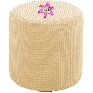 uyeoco Housse de Pouf Ottomane Rond 40x40/45x45 Extensible, Housses de Repose-Pieds en Jacquard Doux pour protéger Le Repose-Pieds, Housse de Pouf avec Fond élastique (Color : E, Size : 30x30cm) - Publicité