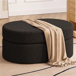 VZXATYOP Banc de Bout de lit Ottoman avec Rangement canapé Ovale Repose-Pieds Petit Repose-Pieds Moderne avec Rembourrage for Chambre à Coucher Salon entrée(Black,15.7 * 11.8 * 11.8in) - Publicité VZXATYOP Banc de Bout de lit Ottoman avec Rangement canapé Ovale Repose-Pieds Petit Repose-Pieds Moderne avec Rembourrage for Chambre à Coucher Salon entrée(Black,15.7 * 11.8 * 11.8in) - Publicité