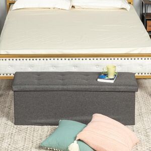 FurnitureR Bancs Bout de Lit, Ottoman en Tissu, Banc de Rangement, Coffre de Rangement Intérieur avec Compartiment Amovible, pour Salon, Chambre, Entrée Gris Foncé, 110 x 38 x 38cm - Publicité FurnitureR Bancs Bout de Lit, Ottoman en Tissu, Banc de Rangement, Coffre de Rangement Intérieur avec Compartiment Amovible, pour Salon, Chambre, Entrée Gris Foncé, 110 x 38 x 38cm - Publicité