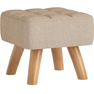 HOMCOM Repose Pied Salon, Ottoman, siège rembourré en Tissu, avec Pieds en Bois, Pouf Salon, pour Chambre à Coucher, entrée, 27 x 27 x 26 cm, Marron Clair - Publicité HOMCOM Repose Pied Salon, Ottoman, siège rembourré en Tissu, avec Pieds en Bois, Pouf Salon, pour Chambre à Coucher, entrée, 27 x 27 x 26 cm, Marron Clair - Publicité