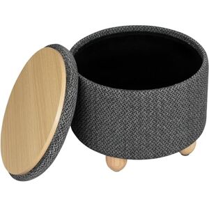WOLTU Pouf de Rangement, Tabouret Rembourré avec Couvercle, Pouf Ottoman avec Pieds en Pin, Gain de Place, Charge 300kg pour Salon, Chambre, Ø 39x33 cm, Gris foncé - Publicité WOLTU Pouf de Rangement, Tabouret Rembourré avec Couvercle, Pouf Ottoman avec Pieds en Pin, Gain de Place, Charge 300kg pour Salon, Chambre, Ø 39x33 cm, Gris foncé - Publicité