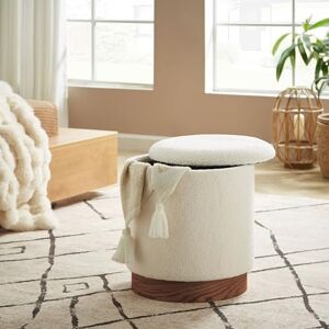 Sicaan Pouf Coffre de Rangement Juliette en Tissu Bouclette Blanc Base en Bois Foncé – Repose-Pieds Scandinave Cosy – Tabouret Coffre Élégant Polyvalent pour Salon, Chambre ou Bureau – 38x42x34,5 cm - Publicité Sicaan Pouf Coffre de Rangement Juliette en Tissu Bouclette Blanc Base en Bois Foncé – Repose-Pieds Scandinave Cosy – Tabouret Coffre Élégant Polyvalent pour Salon, Chambre ou Bureau – 38x42x34,5 cm - Publicité