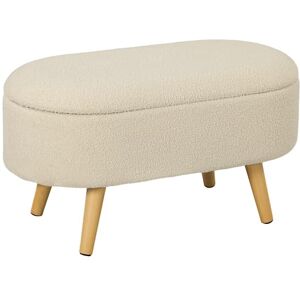 HOMCOM Ottoman Storage Bench - Espace de Rangement, Design Élégant, Blanc Crème - Ottomans - Publicité HOMCOM Ottoman Storage Bench - Espace de Rangement, Design Élégant, Blanc Crème - Ottomans - Publicité